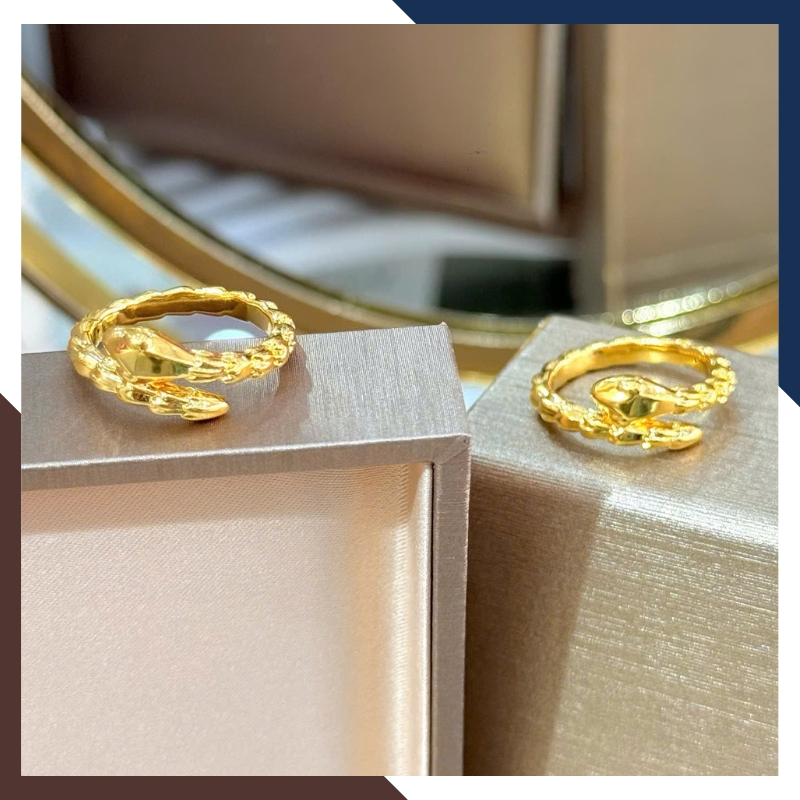Nhẫn Rắn Vàng 24k, Nhẫn Hình Con Rắn Vàng 9999 Cho Nữ Mã NVN59