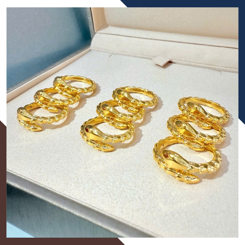 Nhẫn Rắn Vàng 24k, Nhẫn Hình Con Rắn Vàng 9999 Cho Nữ Mã NVN59