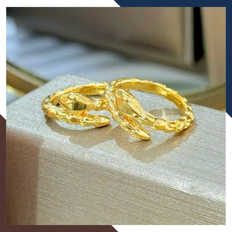 Nhẫn Rắn Vàng 24k, Nhẫn Hình Con Rắn Vàng 9999 Cho Nữ Mã NVN59