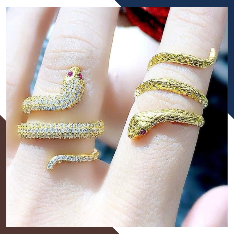 Nhẫn Rắn Vàng Tây 10k Cho Nữ Tuổi Tỵ NVN40 | Vàng 416