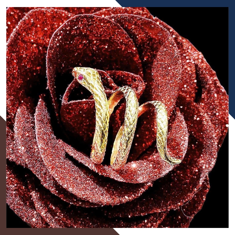 Nhẫn Rắn Vàng Tây 10k Cho Nữ Tuổi Tỵ NVN40 | Vàng 416