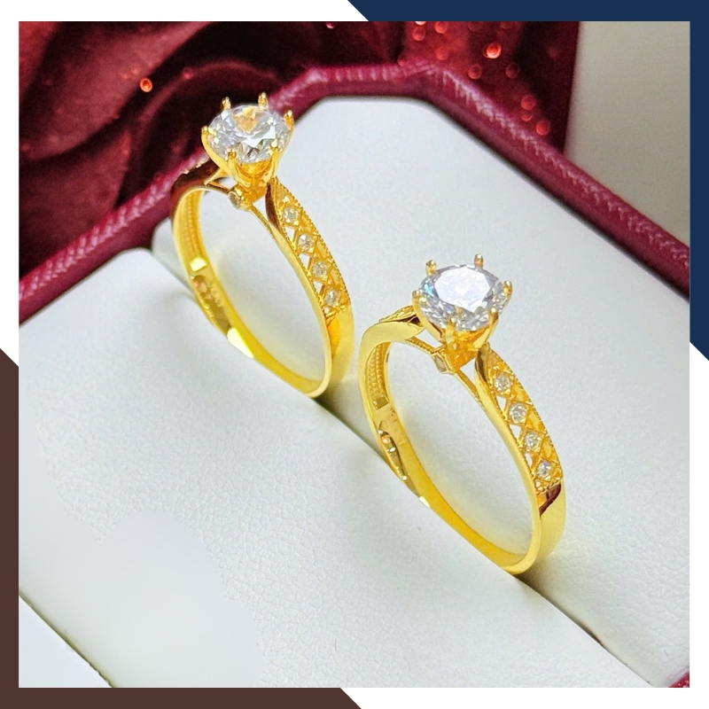 Nhẫn vàng nữ 10K NVN398 – Solitaire đính đá cao sang trọng