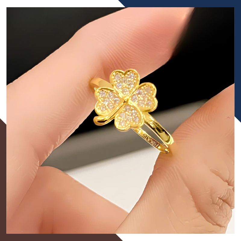 Nhẫn vàng nữ cỏ 4 lá may mắn & tinh tế – phù hợp độ tuổi 18-25