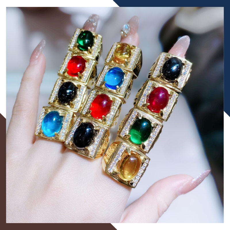 Nhẫn vàng nam tầm giá 5 triệu đính đá phong thuỷ