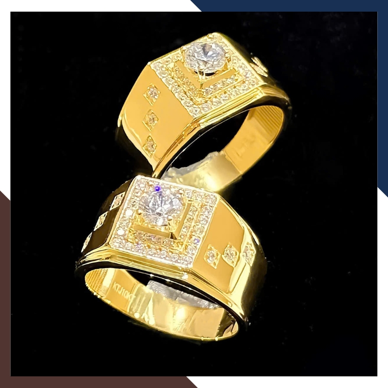 Nhẫn Vàng Tây Nam 10k 1 Chỉ NVNA31 Đính Hột Đá Trắng Đẹp