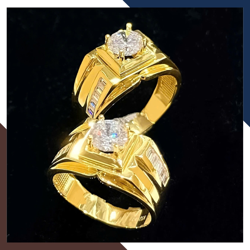 Nhẫn Vàng Tây Nam 10k 1 Chỉ NVNA31 Đính Hột Đá Trắng Đẹp