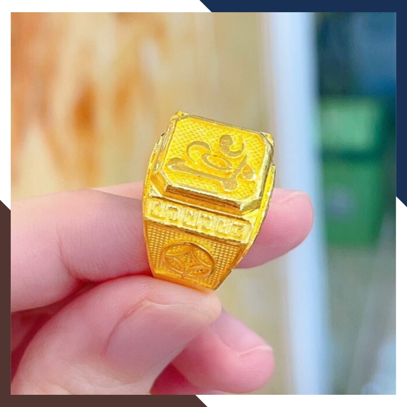 Nhẫn Vàng Nam 24k 9999 2 Chỉ Mặt Chữ Phước - Tài - Lộc Mã NVNA18