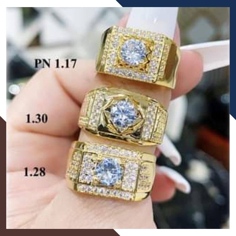 Nhẫn Vàng Tây Nam 10k 1 Chỉ Đính Hột Đá Trắng Mã NVNA28