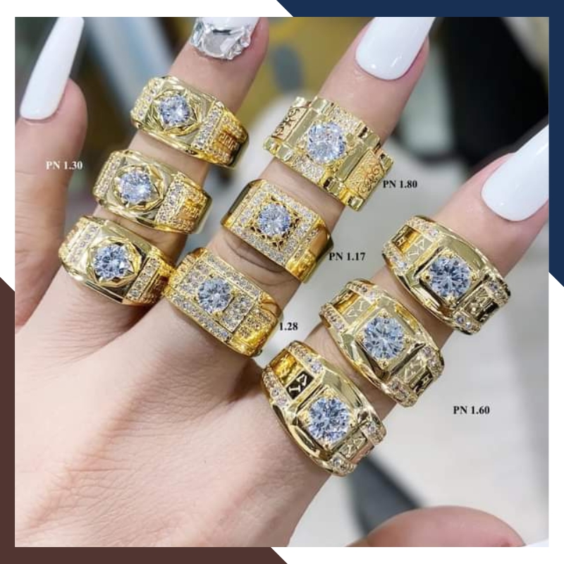 Nhẫn Vàng Tây Nam 10k 1 Chỉ Đính Hột Đá Trắng Mã NVNA28