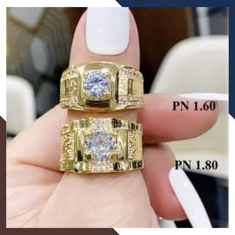 Nhẫn Vàng Tây Nam 10k 1 Chỉ Đính Hột Đá Trắng Mã NVNA28