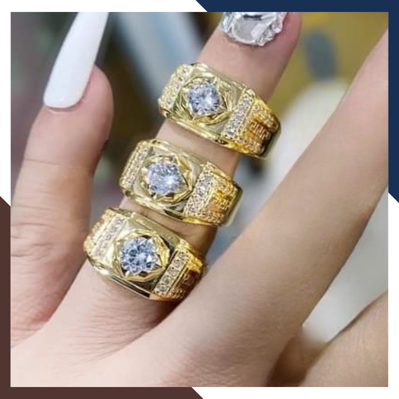 Nhẫn Vàng Tây Nam 10k 1 Chỉ Đính Hột Đá Trắng Mã NVNA28