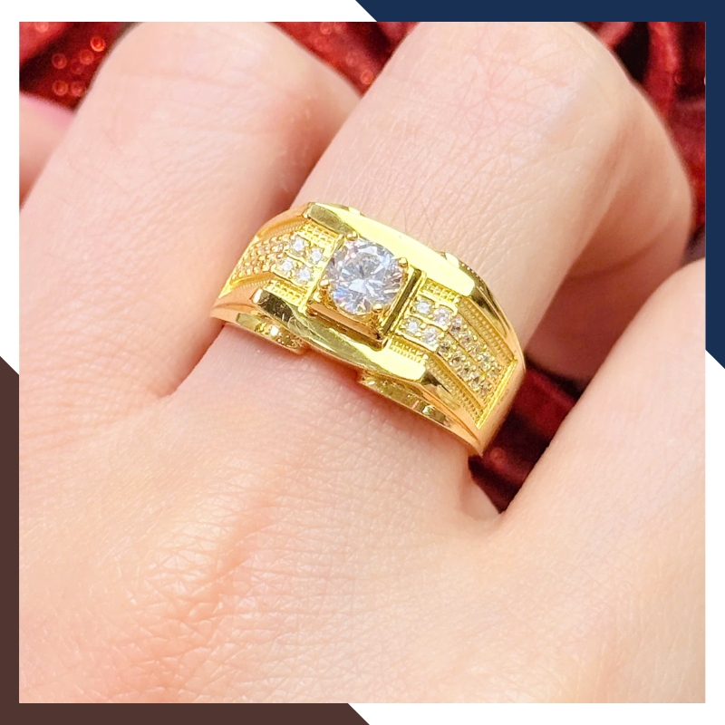 Nhẫn Vàng Tây Nam 10K Mặt Mặt Rồng Cá Tính Mã NVNA113