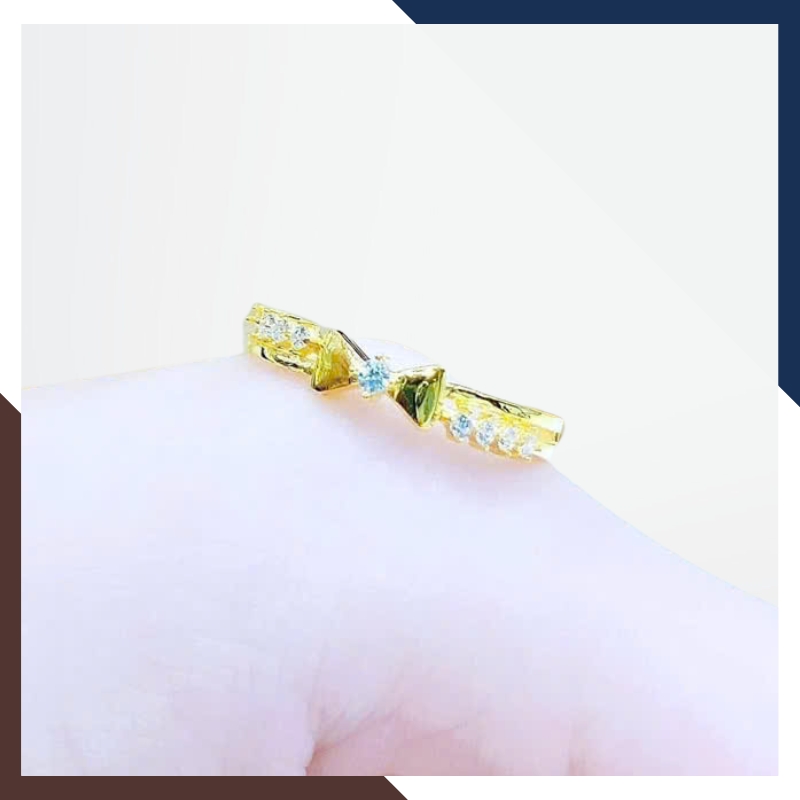 Nhẫn vàng tây nữ 10k NVN299 bản mỏng hình nơ