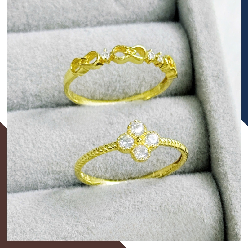 Nhẫn Vàng Tây Nữ 10k Bản Mỏng Vô Cực – Layering Thời Trang