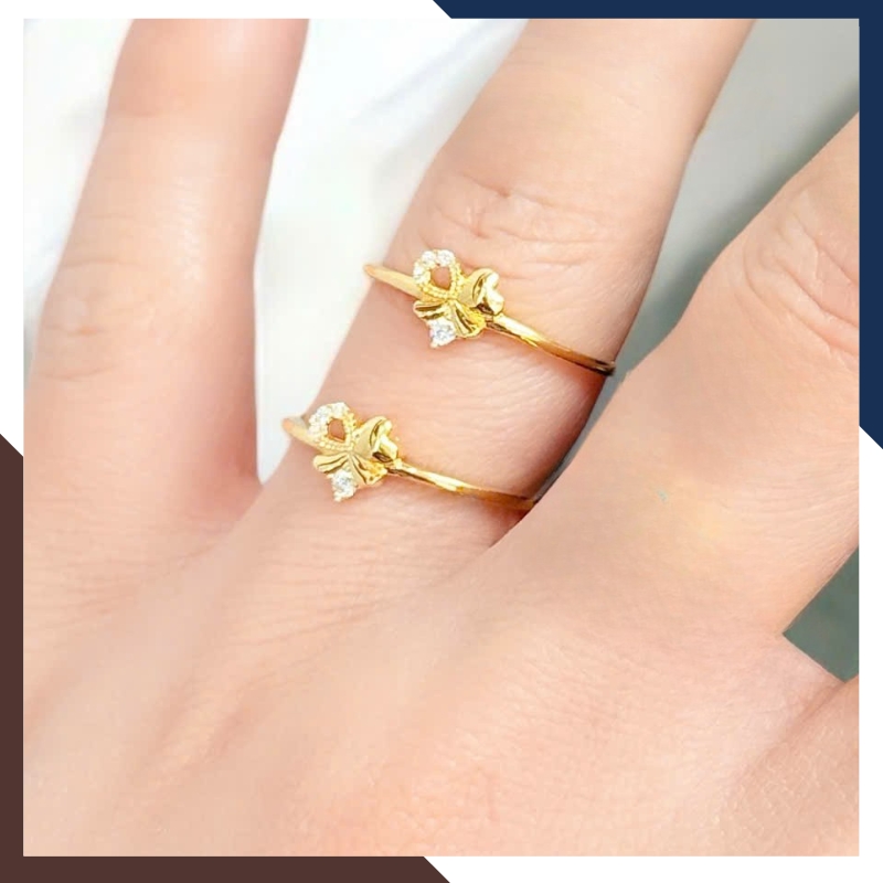 Nhẫn vàng tây nữ 10k Bản Mỏng NVN361 – Thời trang Layering