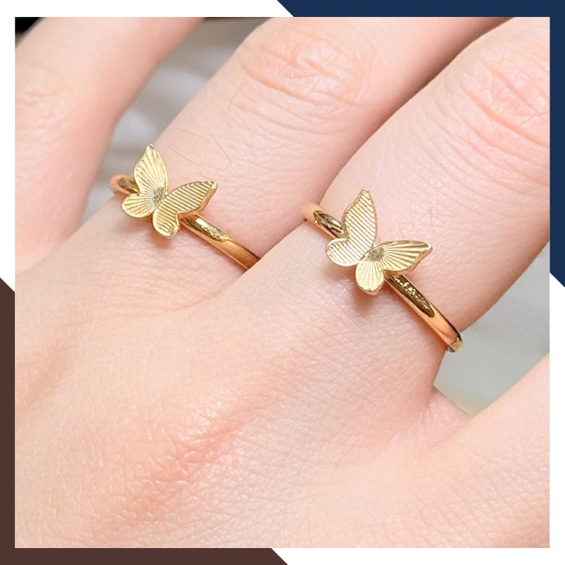 Nhẫn vàng tây nữ 10K hình bướm 3D NVN290 – Thanh lịch, tinh tế