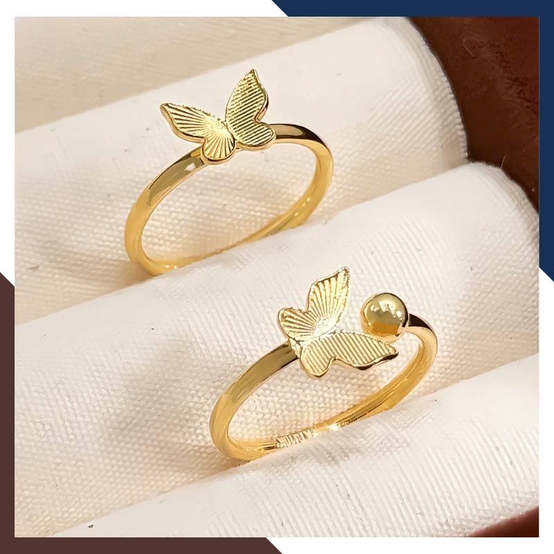 Nhẫn vàng tây nữ 10K hình bướm 3D NVN290 – Thanh lịch, tinh tế