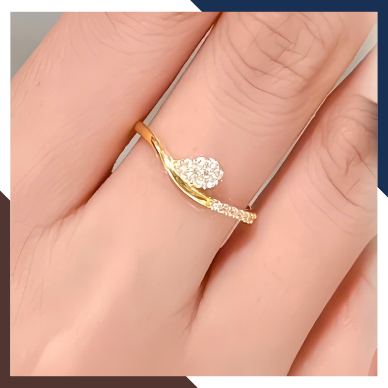 Nhẫn vàng tây nữ 10K NVN372 – Giọt Nước Layering