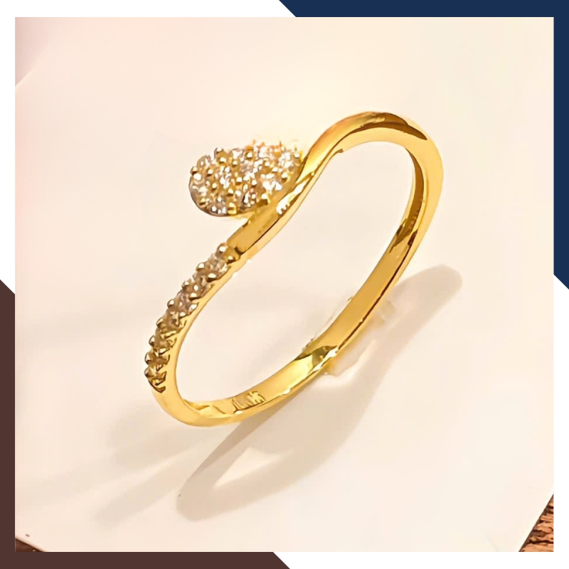 Nhẫn vàng tây nữ 10K NVN372 – Giọt Nước Layering