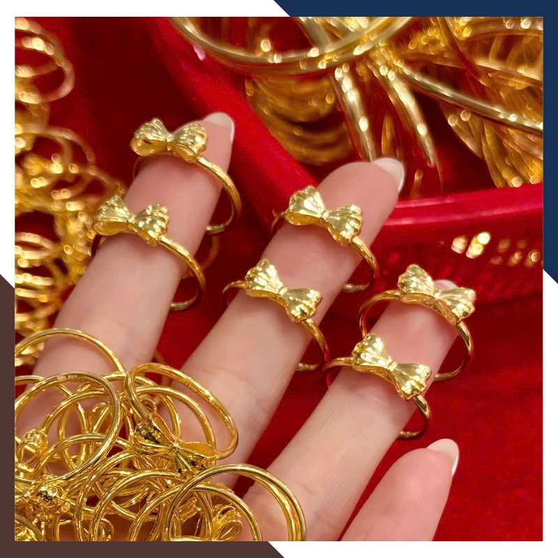 Nhẫn Vàng Tây Nữ 10K Hình Nơ NVN291 – Duyên Dáng, Thanh Lịch