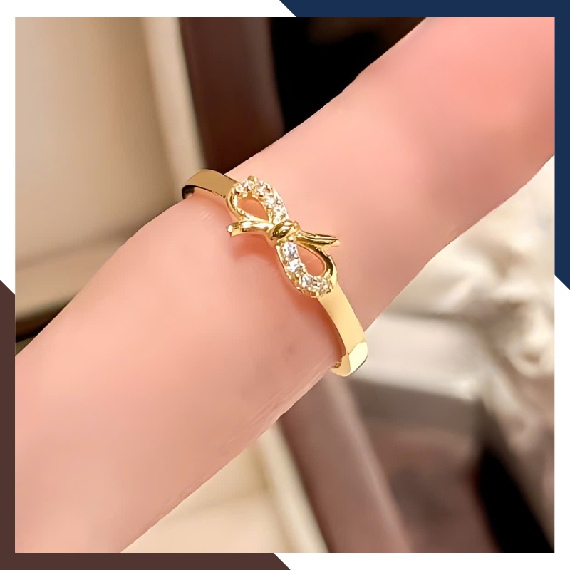 Nhẫn Vàng Tây Nữ 10K Hình Nơ Thanh Mảnh NVN377