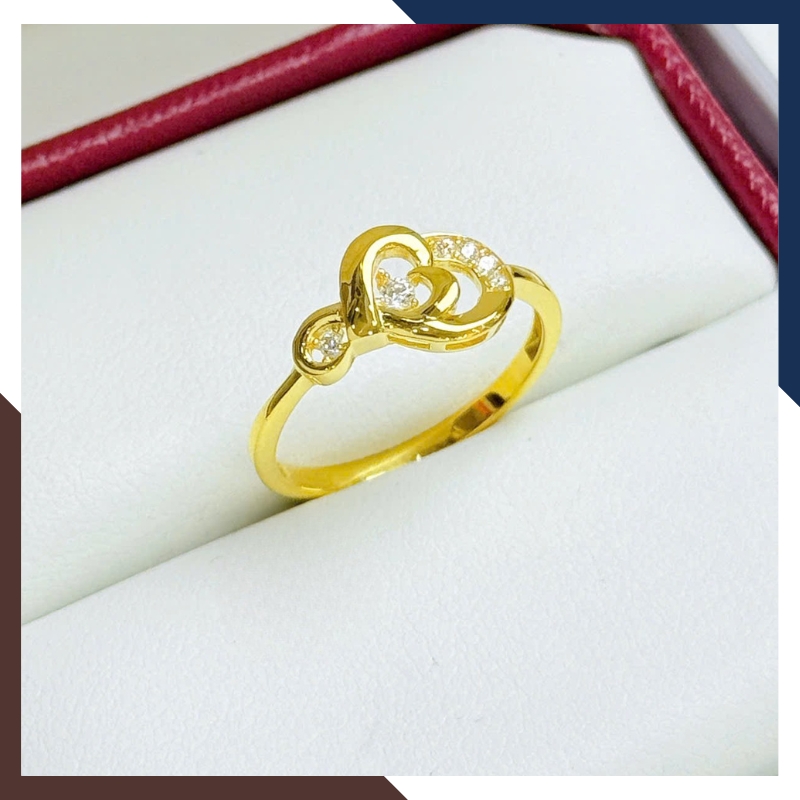 Nhẫn vàng tây nữ 10k hình trái tim NVN405 – Quà tặng bạn gái