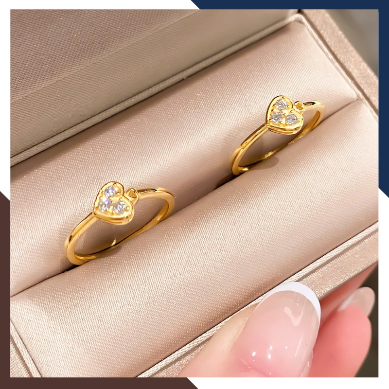 Nhẫn vàng tây nữ 10k hình trái tim NVN405 – Quà tặng bạn gái