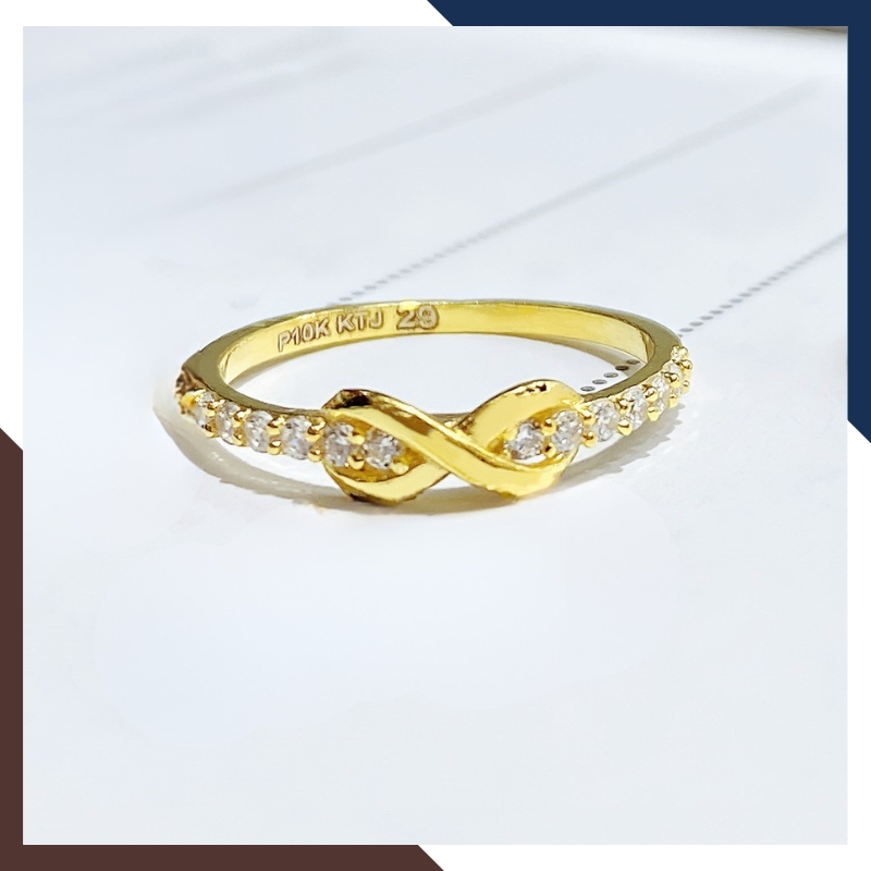 Nhẫn Vàng Tây Nữ 10k Hình Vô Cực Bản Mỏng NVN310