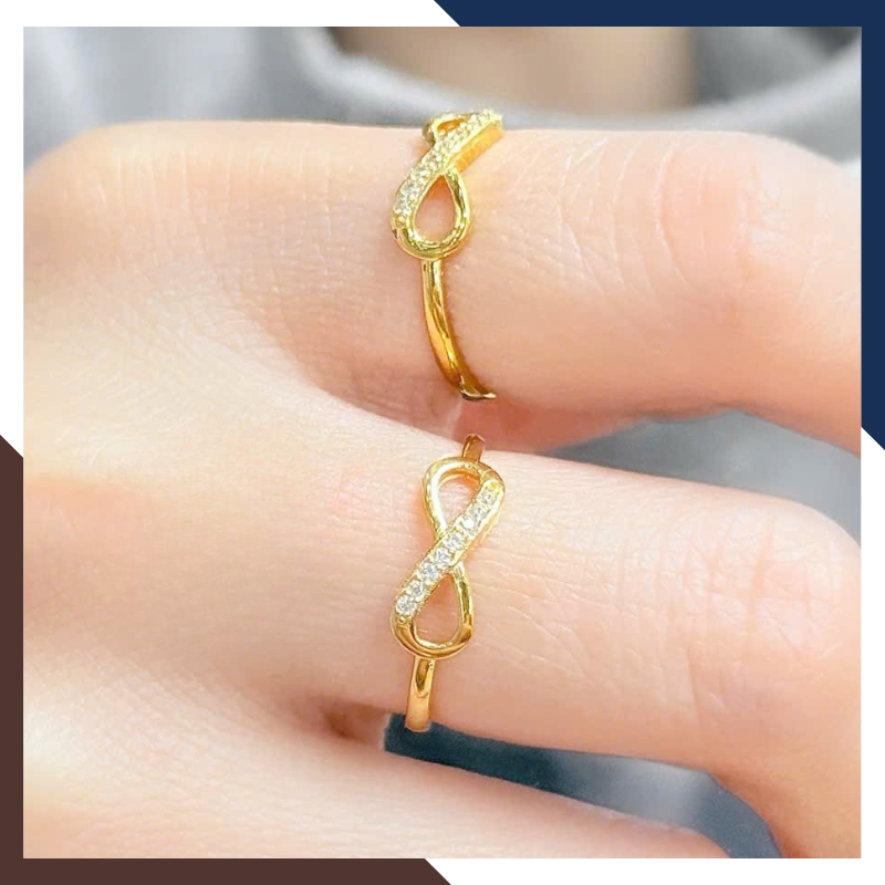 Nhẫn Vàng Tây Nữ 10k Hình Vô Cực Bản Mỏng NVN310