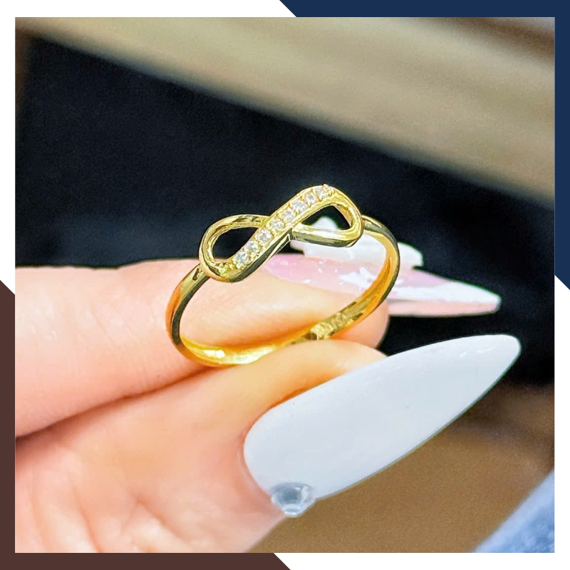 Nhẫn Vàng Tây Nữ 10k Hình Vô Cực Bản Mỏng NVN310
