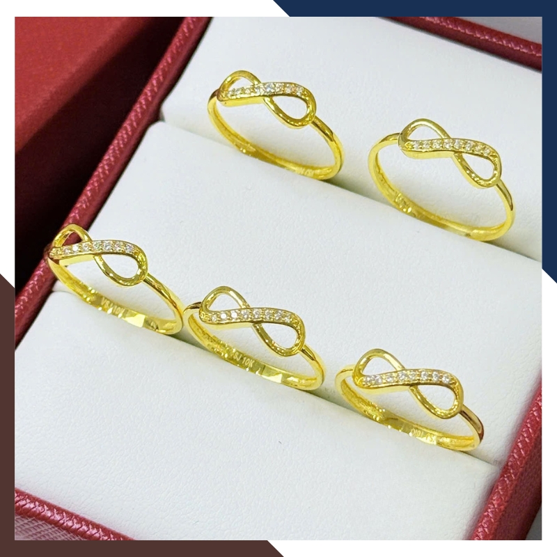 Nhẫn Vàng Tây Nữ 10k Hình Vô Cực Bản Mỏng NVN310