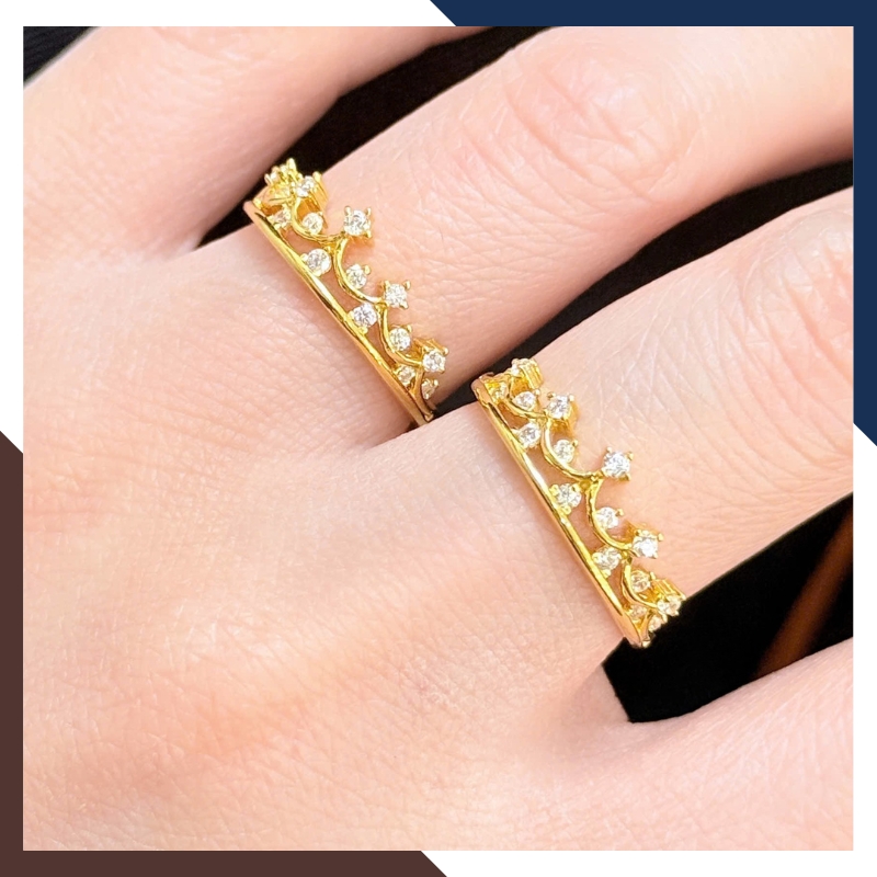 Nhẫn vàng tây nữ 10K hình vương miện NVN331 – Quà tặng bạn gái