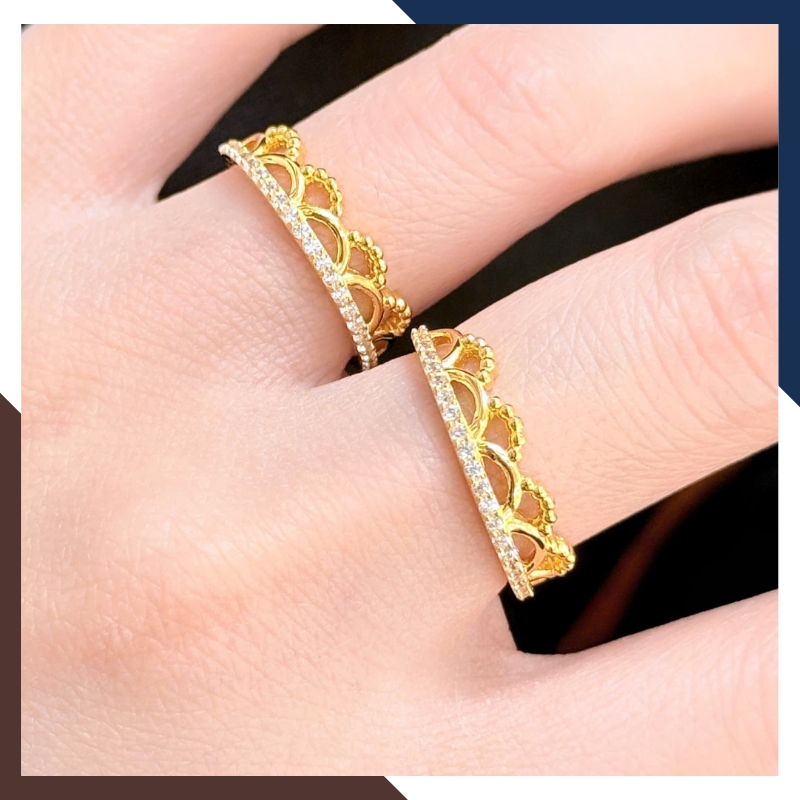 Nhẫn vàng tây nữ 10K hình vương miện NVN331 – Quà tặng bạn gái