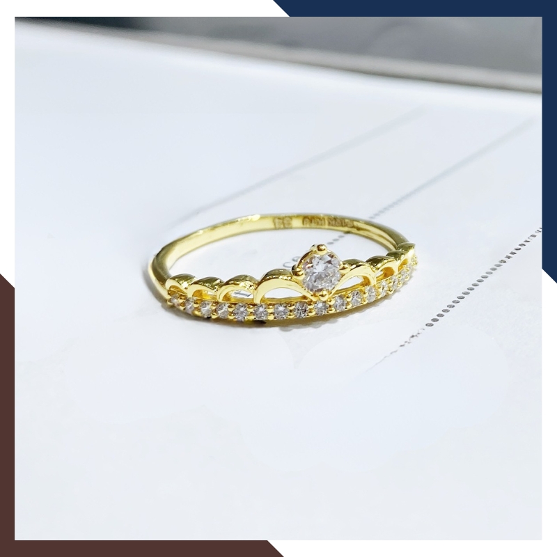 Nhẫn Vàng Tây Nữ 10K Hình Vương Miện Thanh Mảnh NVN328