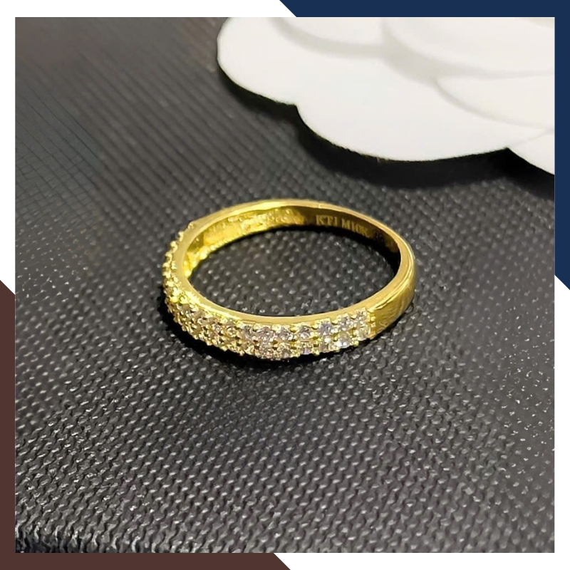 Nhẫn vàng tây nữ NVN285 – 1, 2 hoặc 3 hàng đá lấp lánh