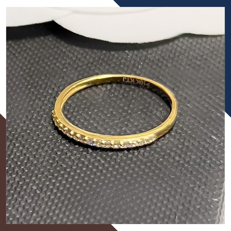 Nhẫn vàng tây nữ NVN285 – 1, 2 hoặc 3 hàng đá lấp lánh