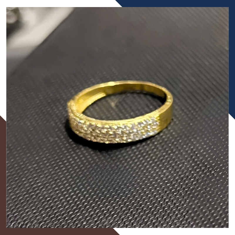 Nhẫn vàng tây nữ NVN285 – 1, 2 hoặc 3 hàng đá lấp lánh