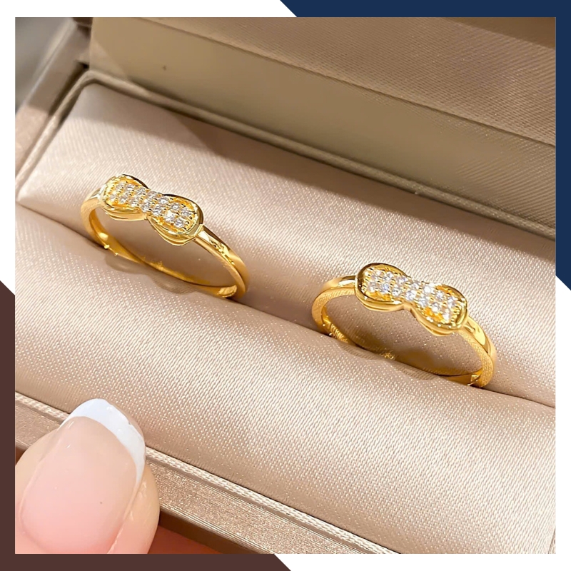 Nhẫn vàng tây nữ 10k NVN300 – BST 5 mẫu nhẫn nơ