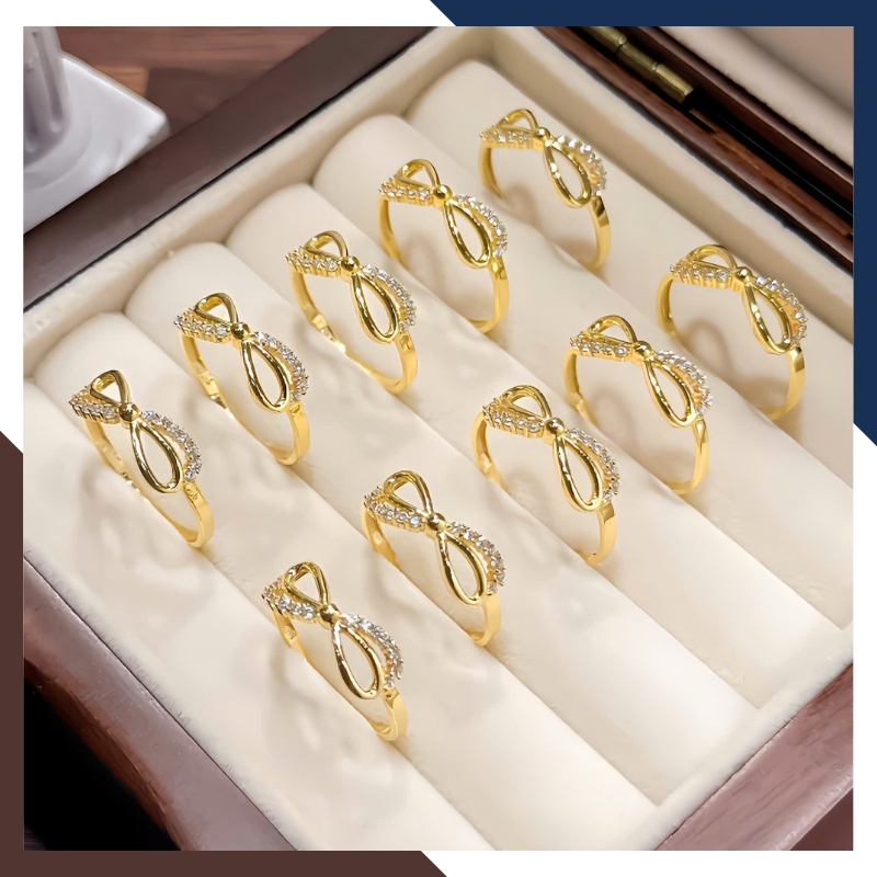 Nhẫn vàng tây nữ 10k NVN300 – BST 5 mẫu nhẫn nơ