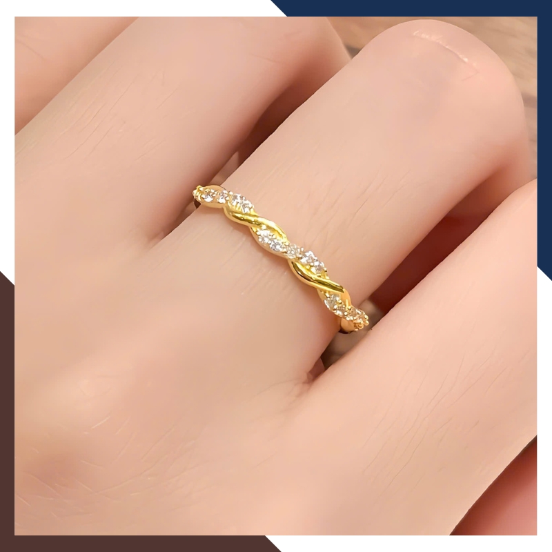 Nhẫn Vàng Tây Nữ 10K NVN320 – Dễ Phối Layering Nhiều Ngón