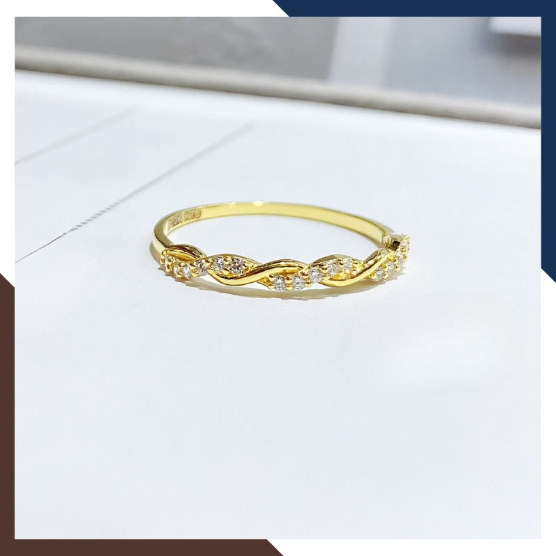 Nhẫn Vàng Tây Nữ 10K NVN320 – Dễ Phối Layering Nhiều Ngón