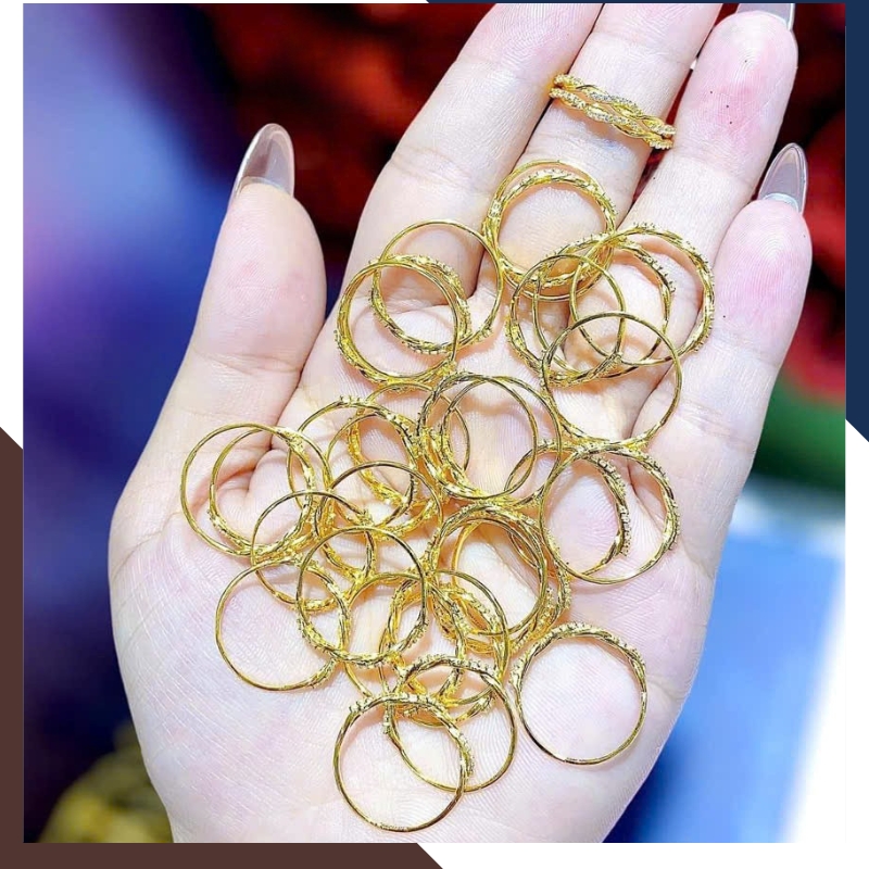 Nhẫn Vàng Tây Nữ 10K NVN320 – Dễ Phối Layering Nhiều Ngón