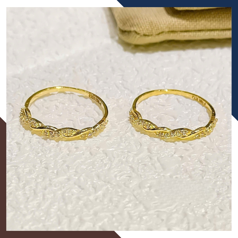 Nhẫn Vàng Tây Nữ 10K NVN320 – Dễ Phối Layering Nhiều Ngón