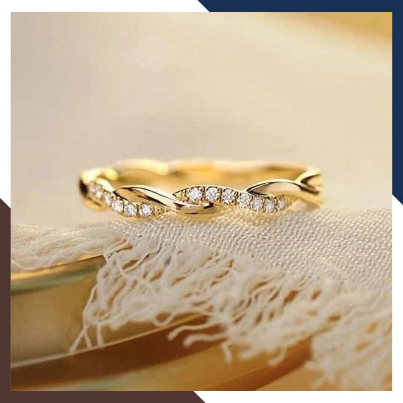 Nhẫn Vàng Tây Nữ 10K NVN320 – Dễ Phối Layering Nhiều Ngón