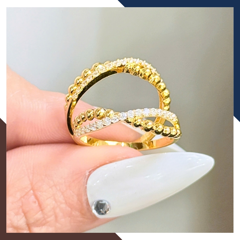 Nhẫn Vàng Tây Nữ 10K Thanh Mảnh NVN341