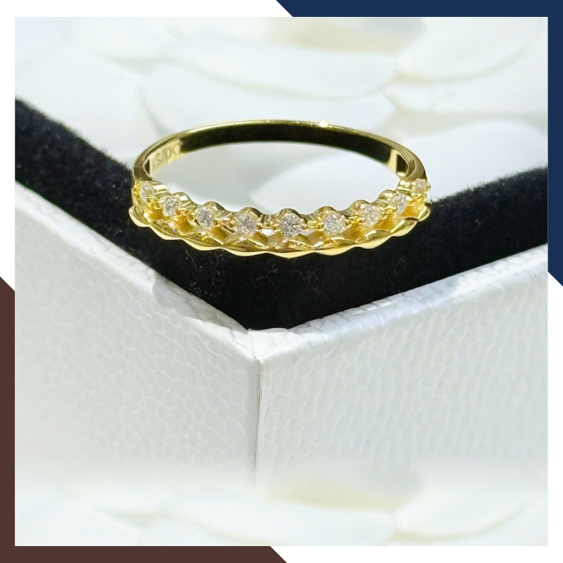 Nhẫn Vàng Tây Nữ 10K Thanh Mảnh NVN346 – Layering Đa Phong Cách