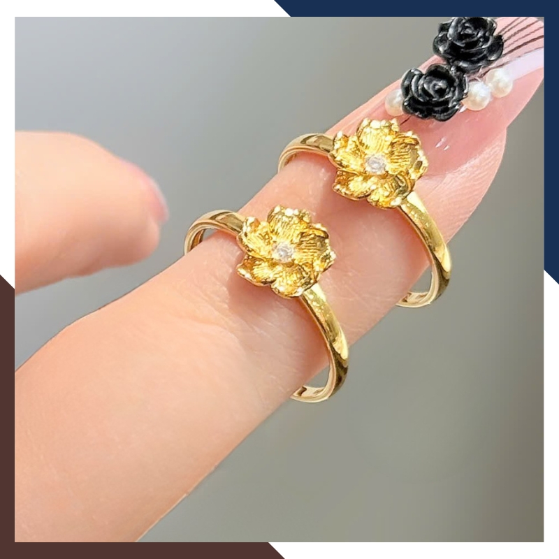 Nhẫn Vàng Tây Nữ 10K Thanh Mảnh NVN346 – Layering Đa Phong Cách