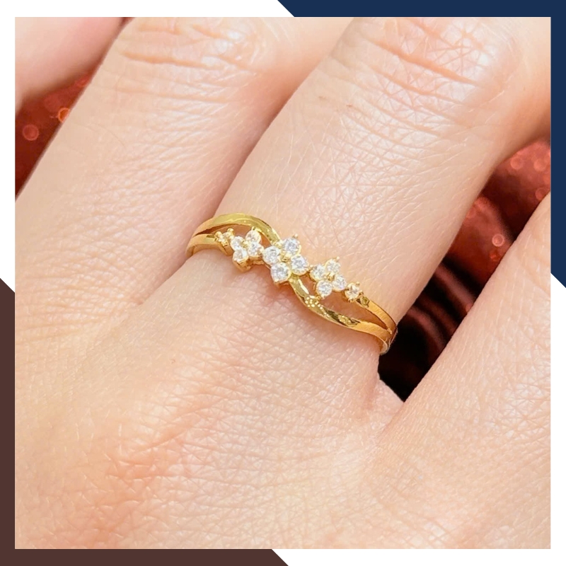 Nhẫn Vàng Tây Nữ 10K NVN357 – Nhẫn Mỏng Layering Đẹp