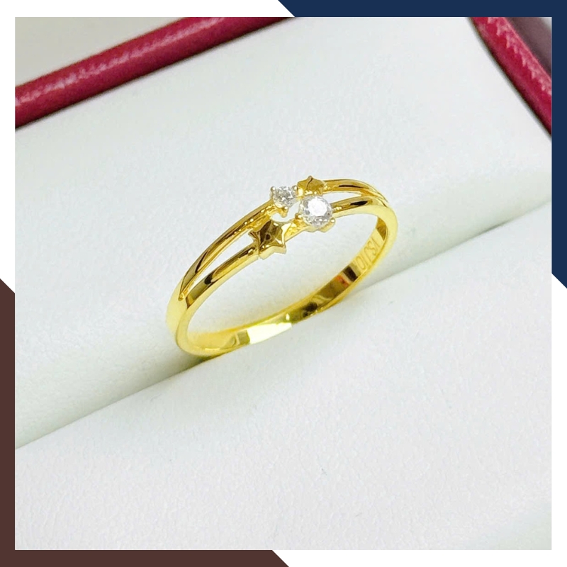 Nhẫn Vàng Tây Nữ 10K NVN357 – Nhẫn Mỏng Layering Đẹp