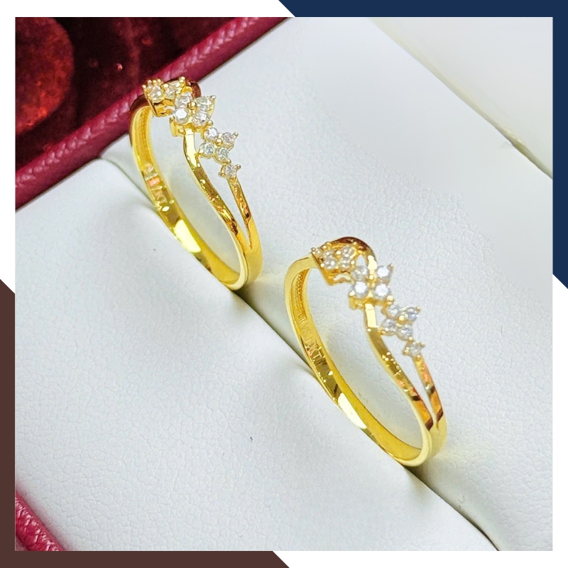 Nhẫn vàng tây nữ 10K NVN391 – BST nhẫn mỏng layering đẹp